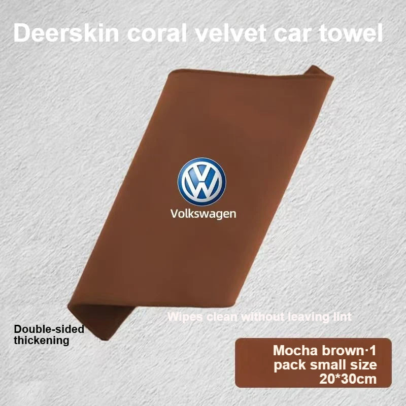 for Volkswagen suede and deerskin towels, car window cleaning cloths, watermarked absorbent car interior towels, car