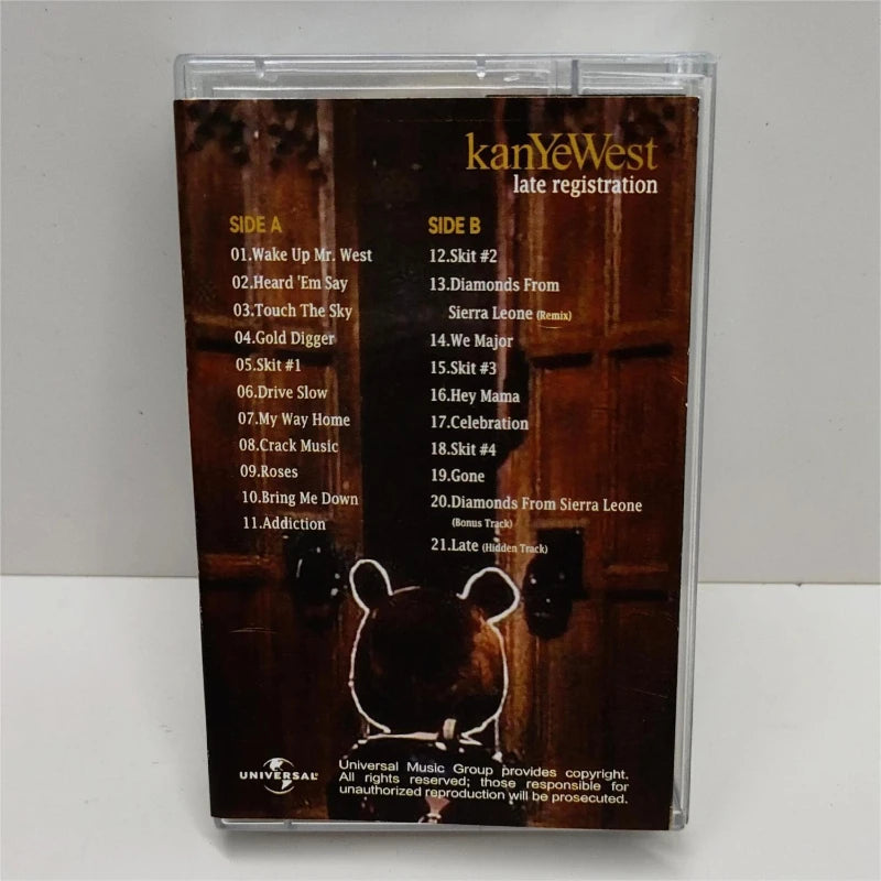 R&B Kanye West Ye Music Tape Late Registration Album Gold Digger Cassettes Cosplay Walkman Car Recorder Soundtracks Box Gifts