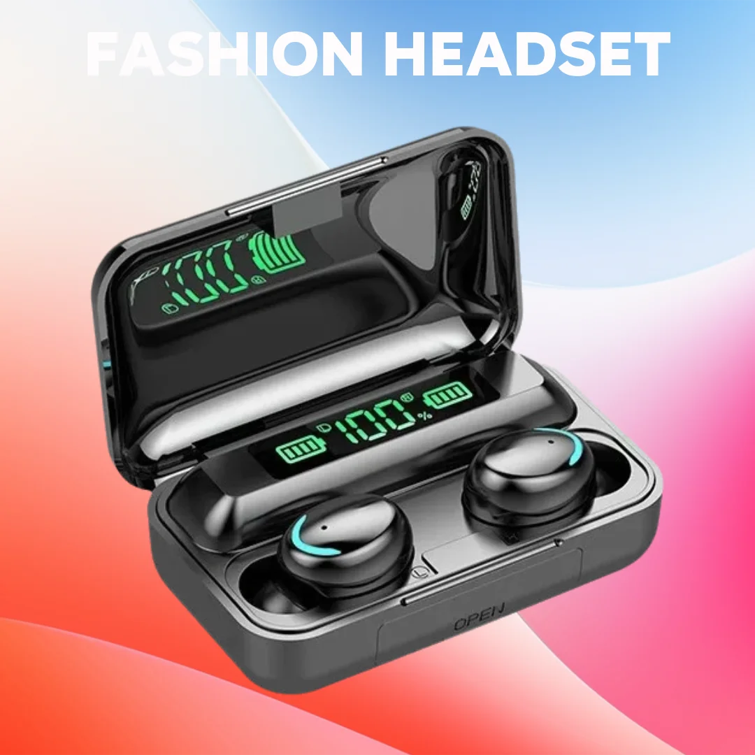 F9 TWS Bluetooth Wireless Headphones with Large-Capacity Charging Case & Digital Display, Long Battery Life Gaming Earbuds