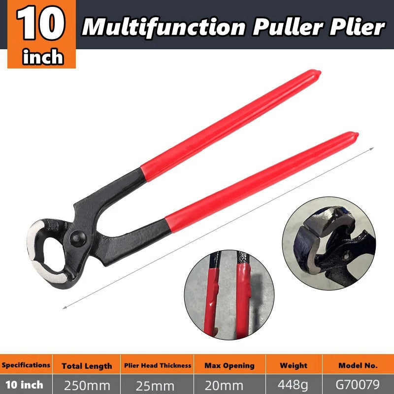 Multifunctional Puller Nail Extractor Pliers,Cutting Pliers,Woodworking Stapler Puller NailRemover Pincer Crimper Nail Puller