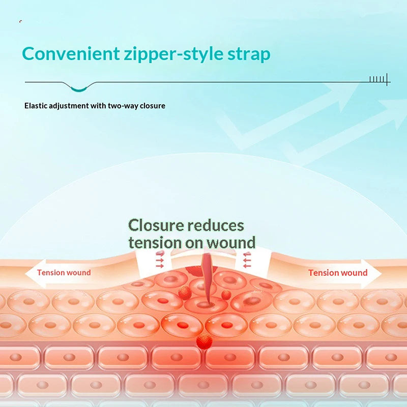 New.Painless Wound Closure Zipper Band-aid Suture-Free Dressing Patch Zip Suture Reducer Portable Outdoor Band Aid for Minor Cut