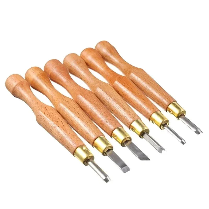 6pcs SK7 Steel Wood Carving Tools Peeling Woodcarving Chisel Woodworking Cutter Hand Carving Wood Woodpecker DIY Hand Tool Hot
