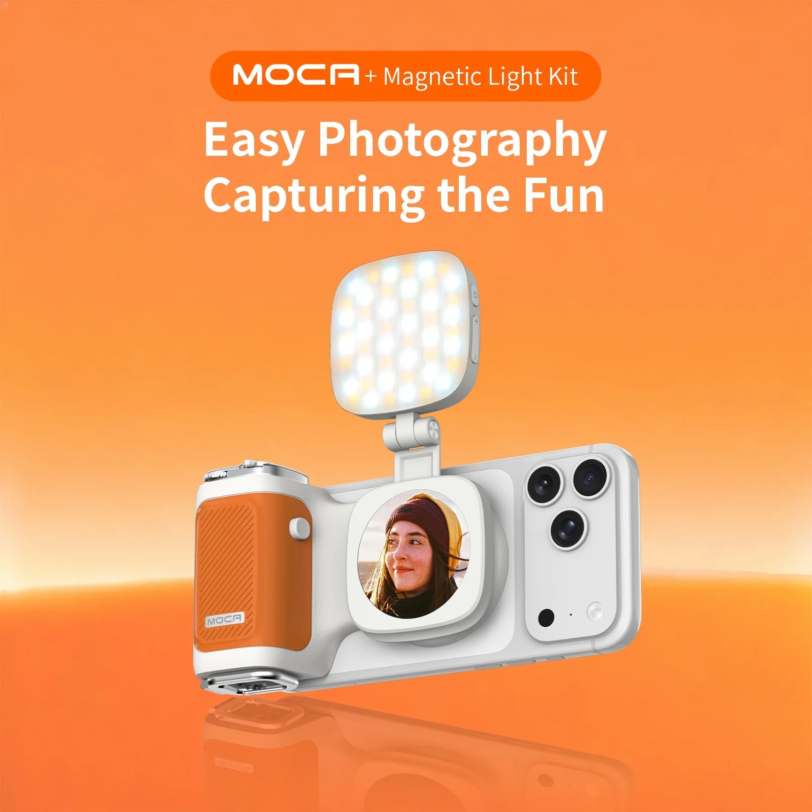 COMITOK MOCA iPhone Camera Assistant,1Click Lens Flip Shutter Grip/Detachable charging remote control+Optional Fill Light/Mirror