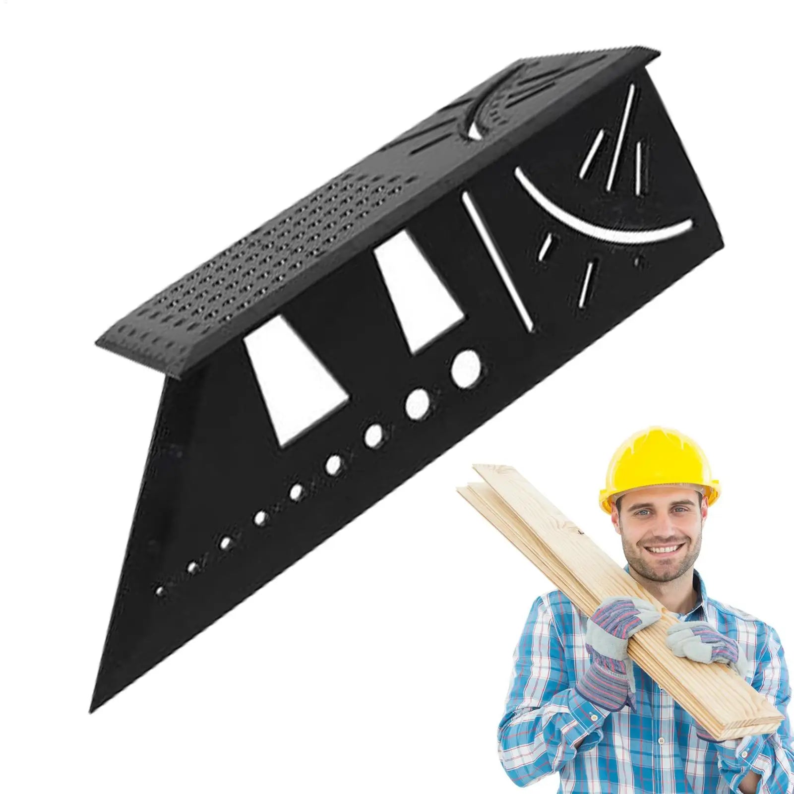 Triangle Ruler 7Inch Measurement Tool Aluminium Alloy Carpenter Tools Inch Metric Angle Ruler Speed Square Woodworking Tools