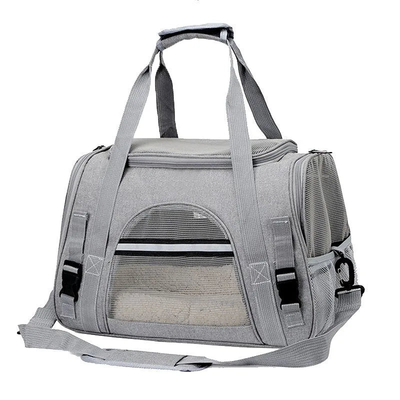 Pet Carrier Bag Foldable Small Dog Cat Carrying Out Bags Expansion Pet Travel Bag Mesh Breathable Expansion Crossbody Handbag