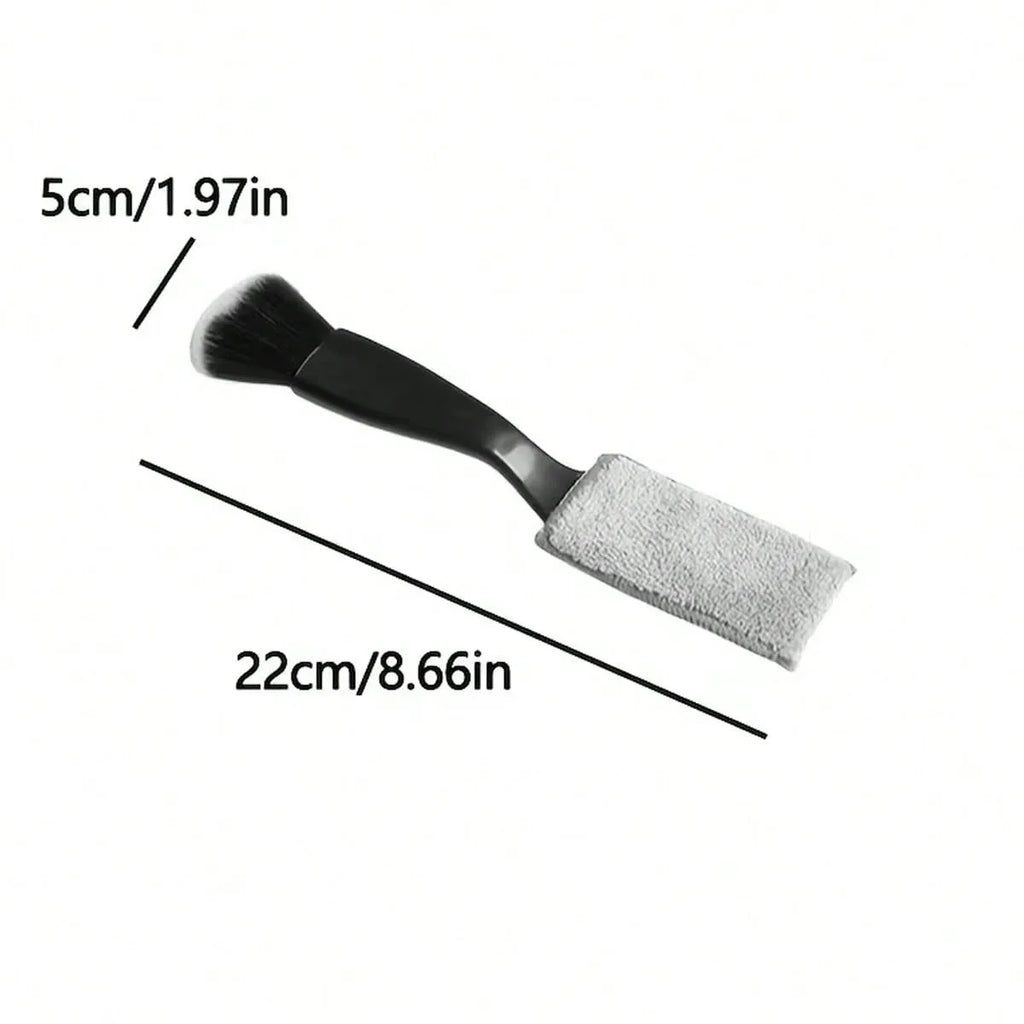 car double head cleaning brush 2 in 1 duster interior detailing soft tool for vents dashboard screen