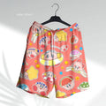 Summer Hot Selling Pink Ball Men Women Hawaiian Shirt Beach Shorts Two-piece Set Cute Home Anime Pajamas T-shirt Shorts Set Gift