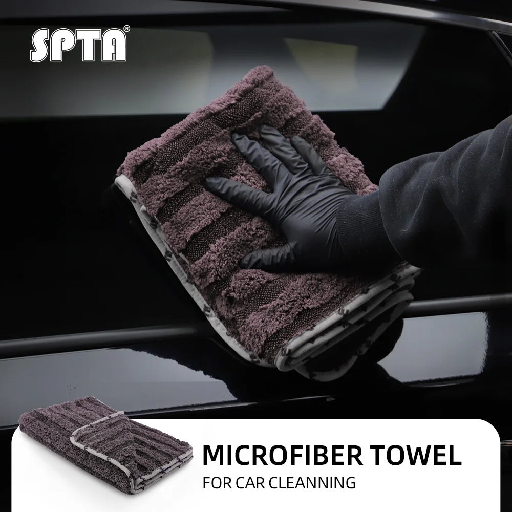 SPTA Gray Microfiber Car Drying Towel Super Absorbent 82*54 cm Auto Wash Cleaning Cloth 900GSM