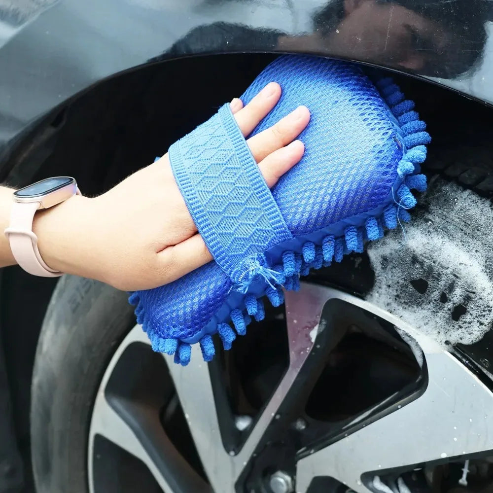 Microfiber Chenille Car Wash Sponge Scratch-Free Cleaning Brush Pad for Cars Motors Floors High Absorbency Durable Car Wash Tool