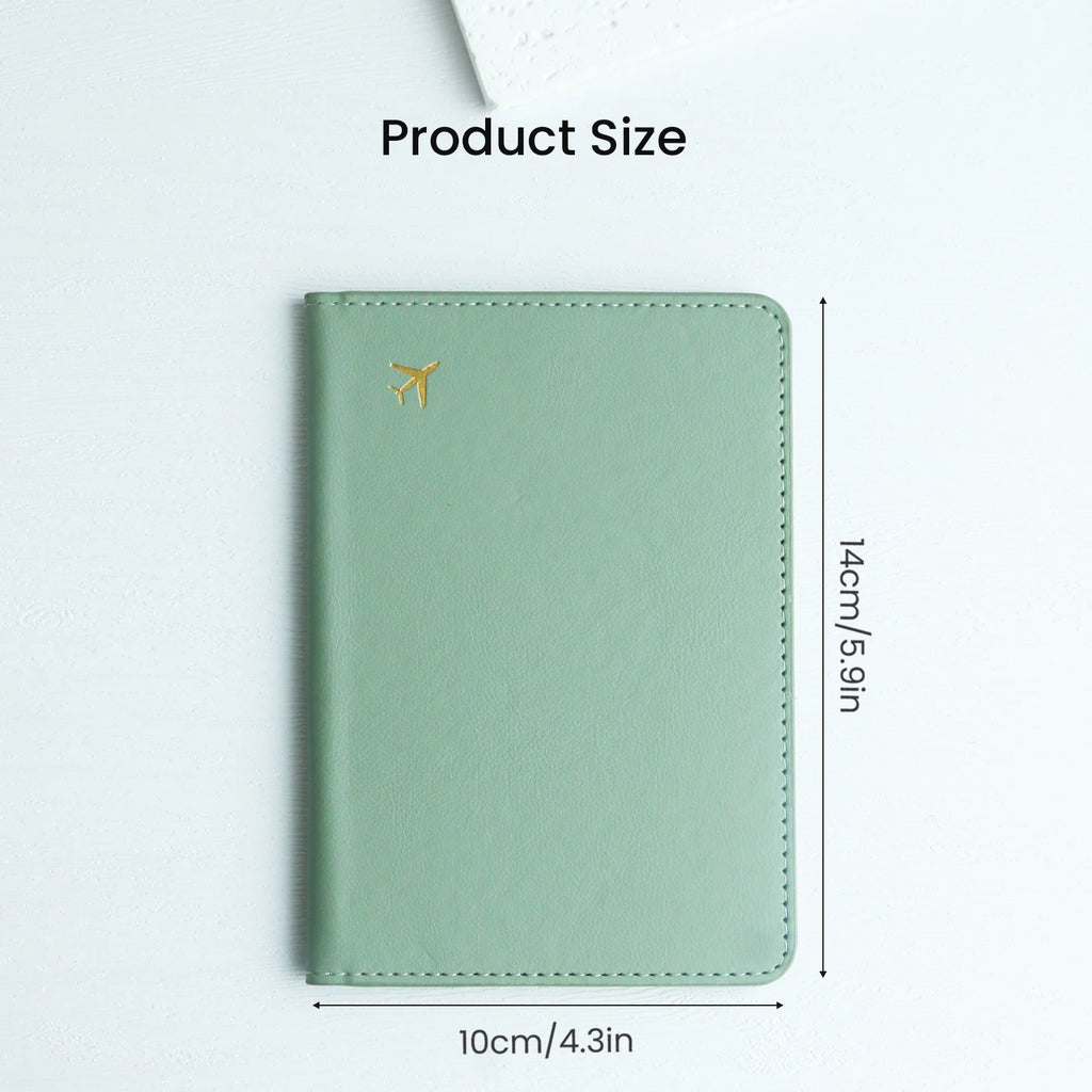 1pc Pure Chic Passport Wallet Faux Leather Lightweight Waterproof Rfid Blocking Slim Vaccine Card Holder Travel Essentials