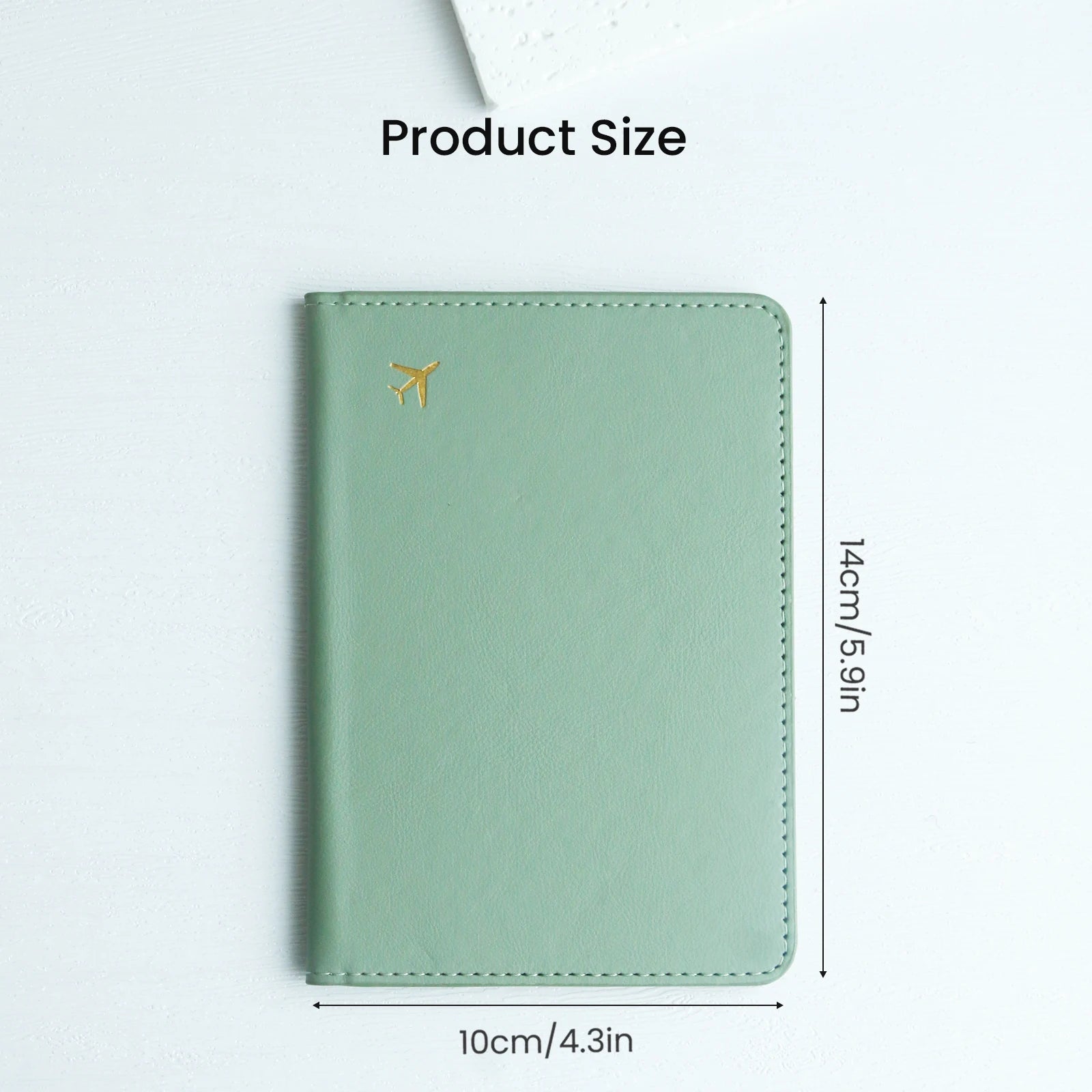 1pc Pure Chic Passport Wallet Faux Leather Lightweight Waterproof Rfid Blocking Slim Vaccine Card Holder Travel Essentials