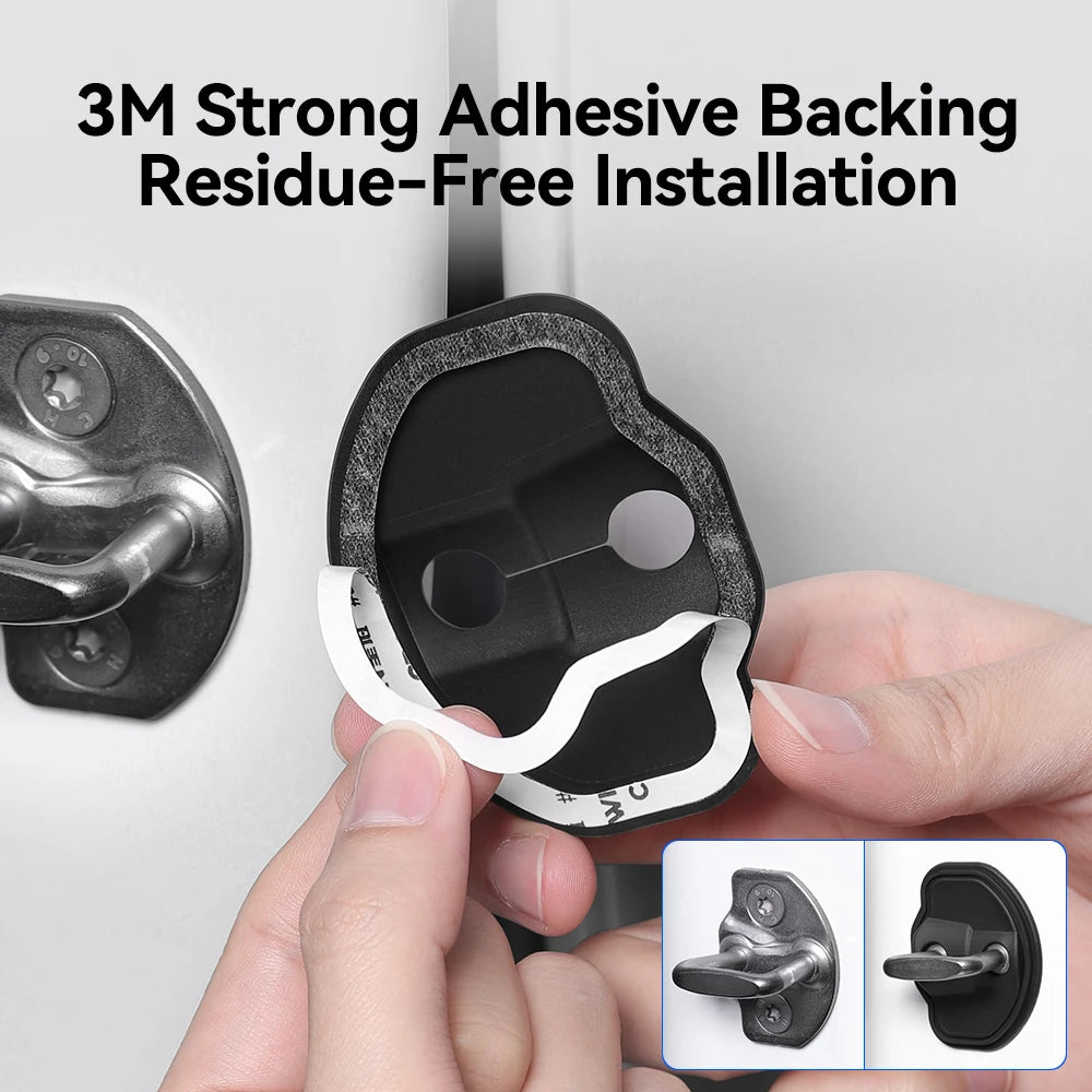 YZ 4Pcs Car Silicone Door Lock Cover Protective Stickers Car Door Lock Damper For Tesla Model 3 Y YL Highland Juniper Accessorie