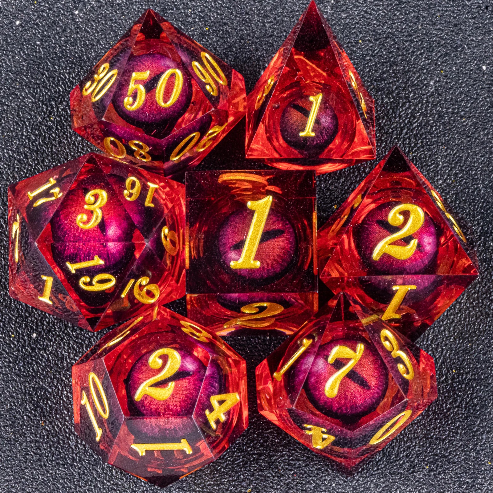 Handmade D&D Polyhedral Dice Set for Dungeons and Dragons, D and D Dice, Sharp Edged Resin D&D Dice Set Gifts, D20 Dice