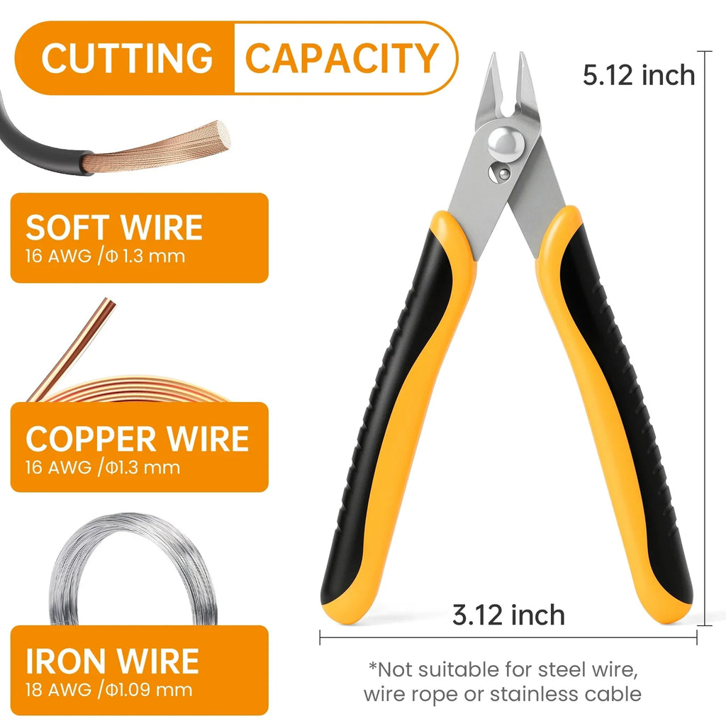 Stainless steel Wire Cutter Cutters Flush Cutters Nippers Small Side Cutting Pliers for Electronics Tool