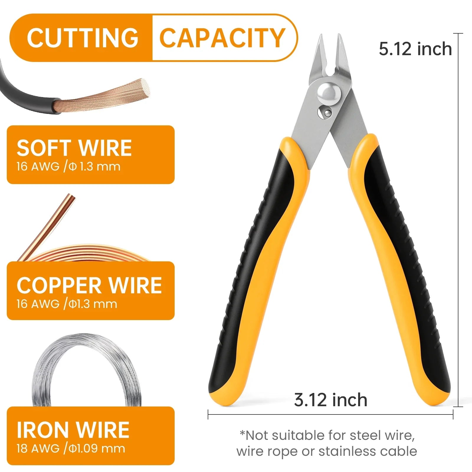 Stainless steel Wire Cutter Cutters Flush Cutters Nippers Small Side Cutting Pliers for Electronics Tool