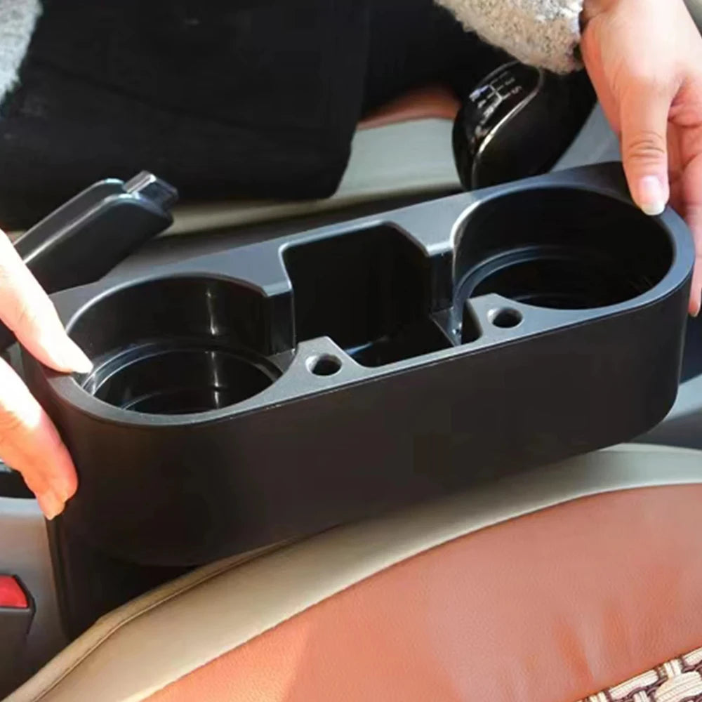 Leather Car Cup Holder: Add Stylish Storage to Your Vehicle with This Slotted Black Car Seat Box