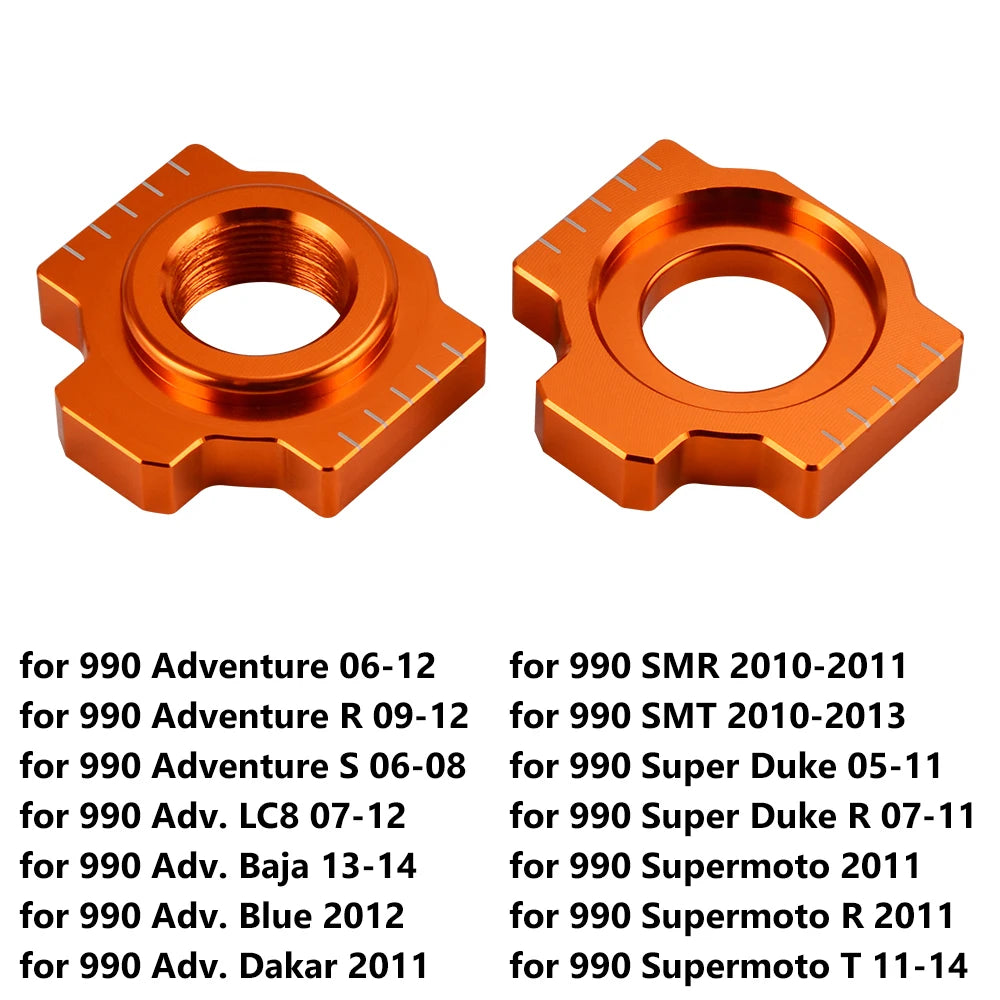 For KTM 690 SMC R 690 Enduro Axle Block Chain Adjusters for KTM 790 Duke 890 ADV/R 950 LC8 990 SMT ADV 1190 RC8 1290 SAR SAS SAT