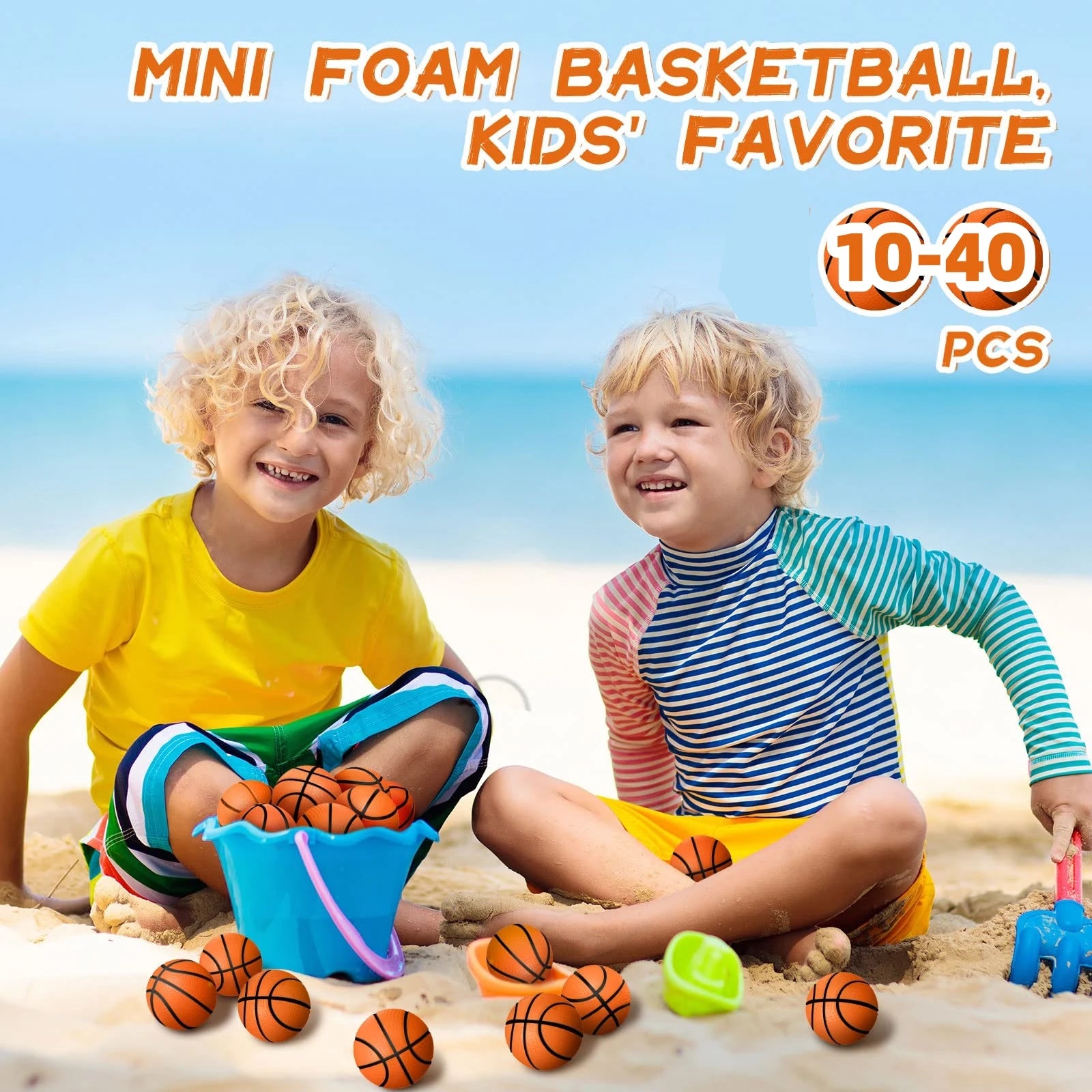 40-10 Packs Mini Basketball Stress Balls Mini Foam Small Basketball Party Favors Squeeze Sports Balls for Sports Theme Party