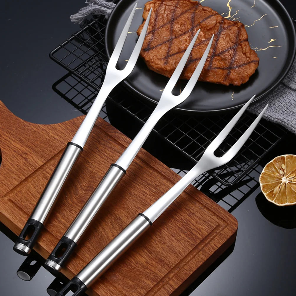 Cooking Meat Fork Stainless Steel Barbecue Spit Kitchen Equipment Spoon and Spatula Bbq