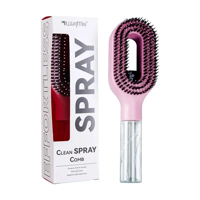 1Pcs Spray Hair Brush Refillable Liquid Water Spray Paddle Comb Anti Static Soft Bristle Hair Styling Massage Comb For Home