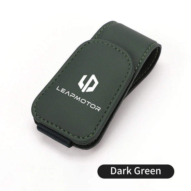 Car Sun Visor Eyeglass Hanger Leather Storage Holder Clip For Leapmotor Reev 2021 2022 2023 2023 LP Leap T03 S01 C11 C01