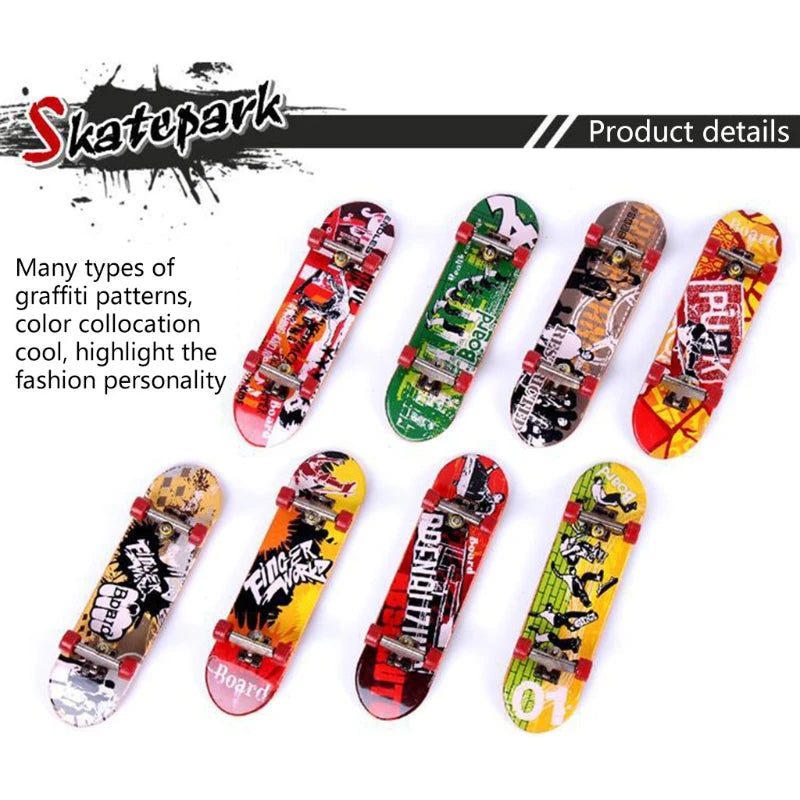 Alloy Stand Plastic Mini Finger Boards Mini Skate Finger Skateboard Kids Boys' Toys Random Color