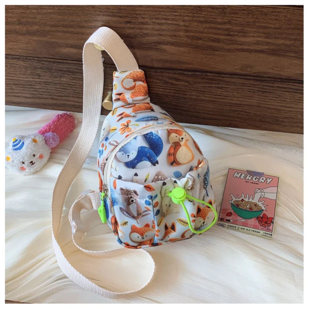 Children's Outdoor Storage Bag Cute Shoulder Crossbody Bag for Kindergarten Boys Girls Coin Purse Fashion Nylon Small Chest Bag