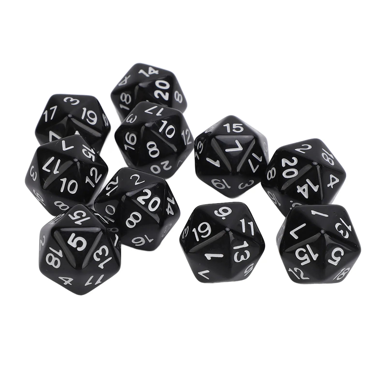 10PCS Polyhedral Dice Set Plastic Lightweight 20 Sided Dice for Role Playing Table Games Polyhedral Dice 1-20 Number