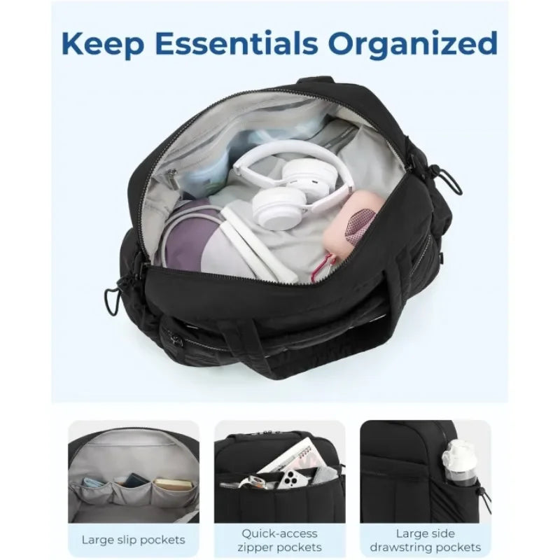 Women's Travel Duffel Bags Large-capacity Gym Bag with Wet Pocket Carry on Waterproof Weekender Handbag Toiletry Bags 2025 New
