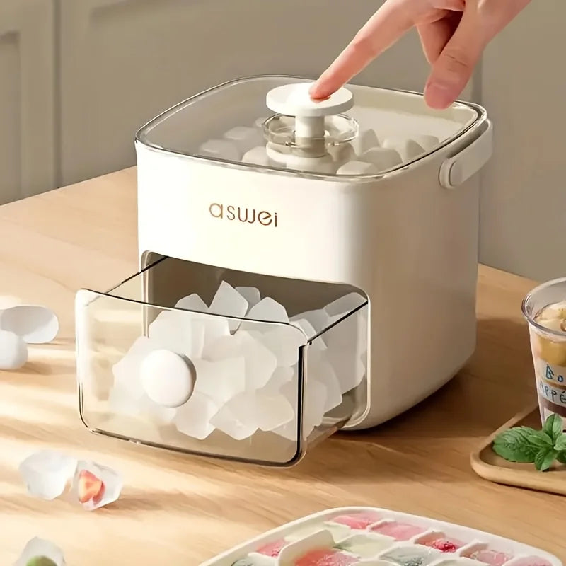 Super Sized 48 Ice Cube Maker, Easy to Slide - A Must-Have Kitchen Tool for Double Layered Home Bars, With a Double-Layer Design