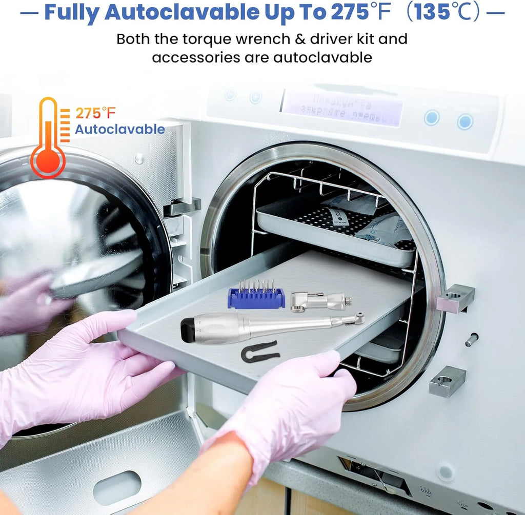 Dental implant torque wrench, universal dental implant tool kit, repair screwdriver blade tip