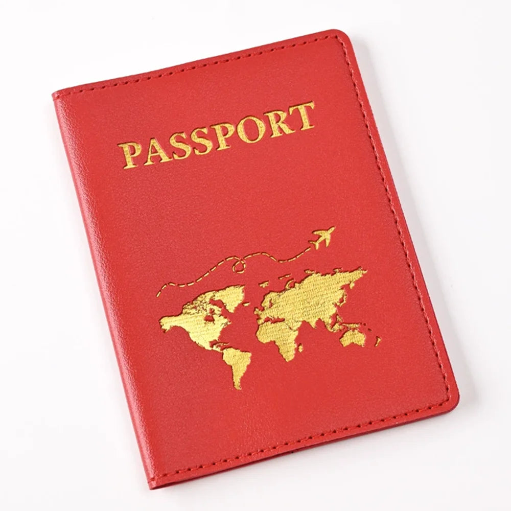 Custom Name Travel Passport Cover Gold Global Map Persoanlized Initials Passport holder New Women Men Travel Accessories