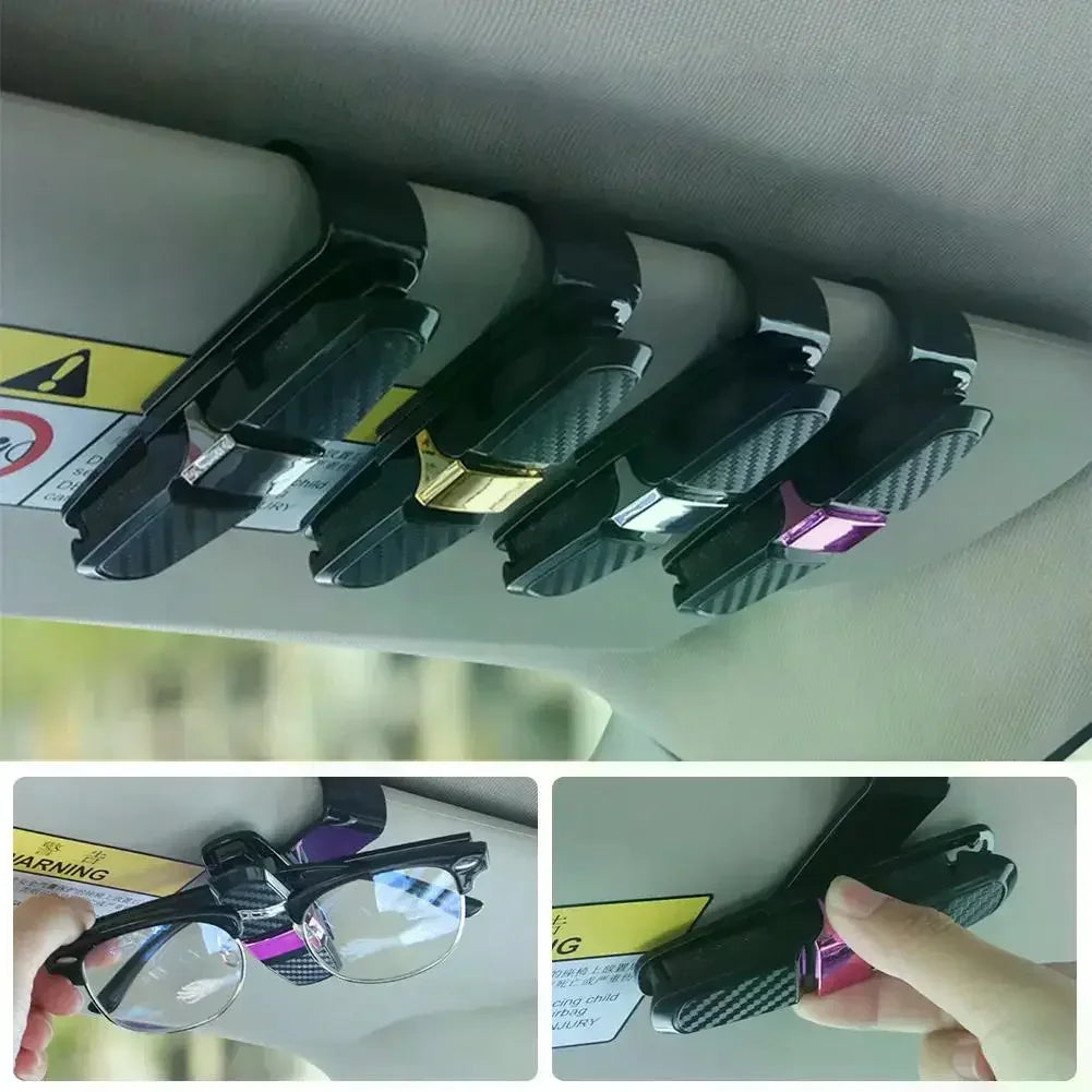 Car Glasses Case Auto Sun Visor Glasses Holder Sunglasses Clip Card Holder Eyeglasses Accessories Car Accessories Interior