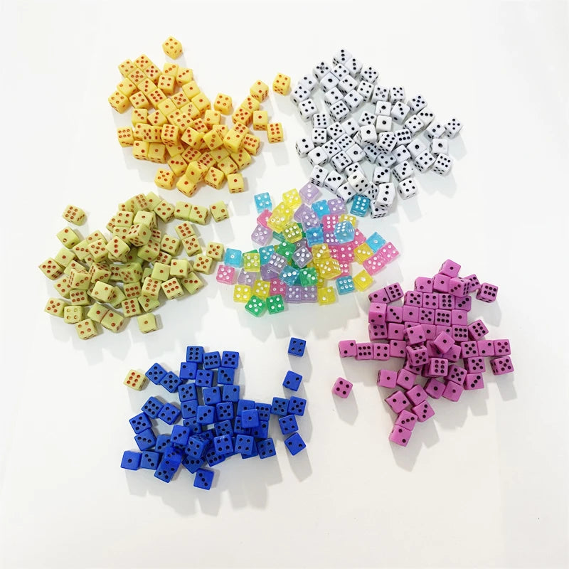 1000Pcs Super Mini 5MM D6 Point Dice With Square Angle For Board Games Trumpet Stereo Model Stationery Dice