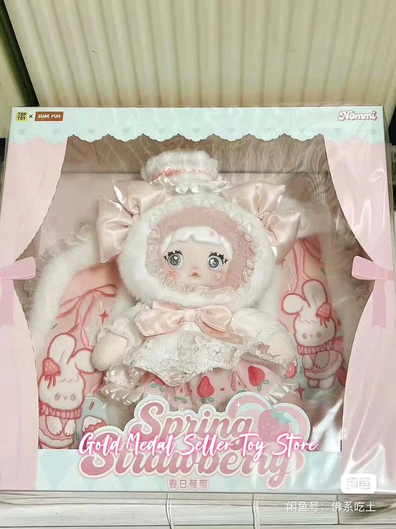 Nommi Spring Strawberry Moumou Limited Edition Badge 400%Spring Day Miley Cyrus Rubber Stuffed Doll Birthday Christmas Gift
