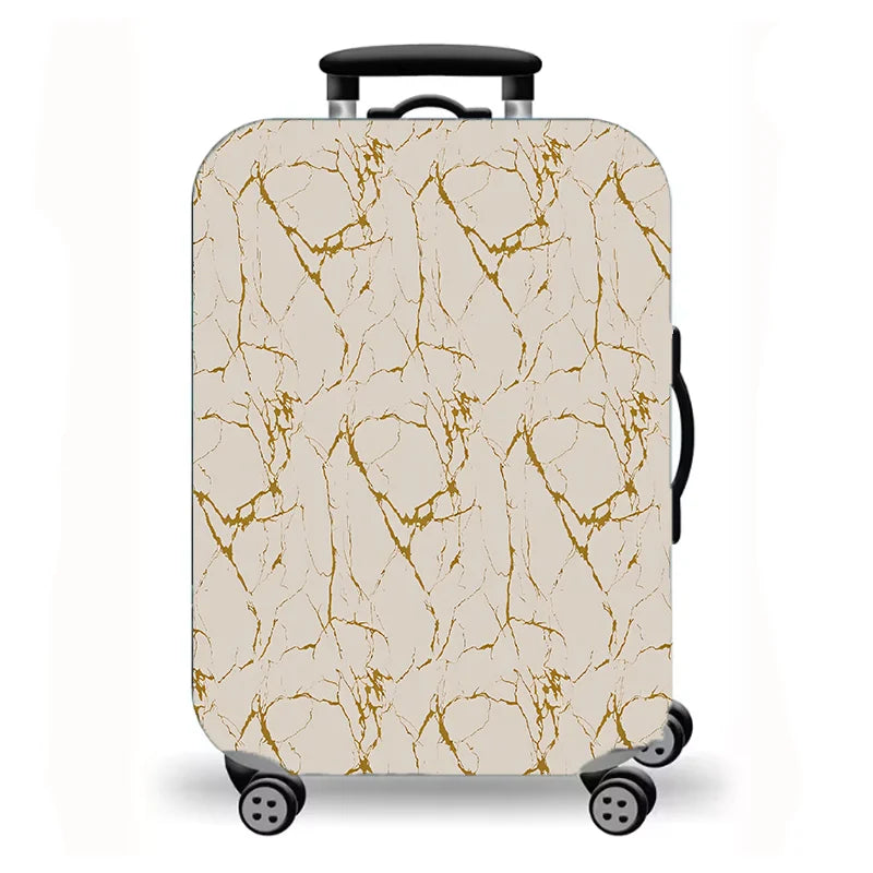 Luggage Cover, Gold Foil Marble Fluid Butterfly Print Stretch Suitcase Protector, Luxury Abstract Design for Travel