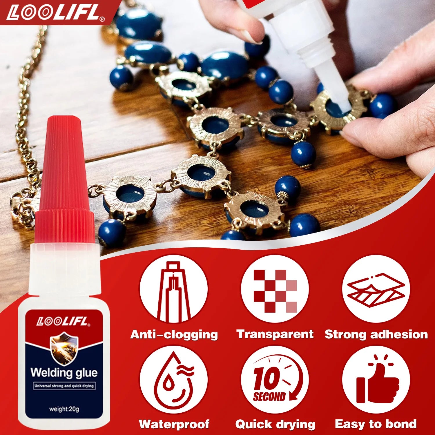 Super Strong Transparent Glue, No. 1-8 Strong Water-Based Acrylic Quick-Drying Adhesive, Suitable for Wood, Rubber, Leather, Plastic, Metal, Diamond Rhinestone Jewelry, DIY Handmade Products, Etc