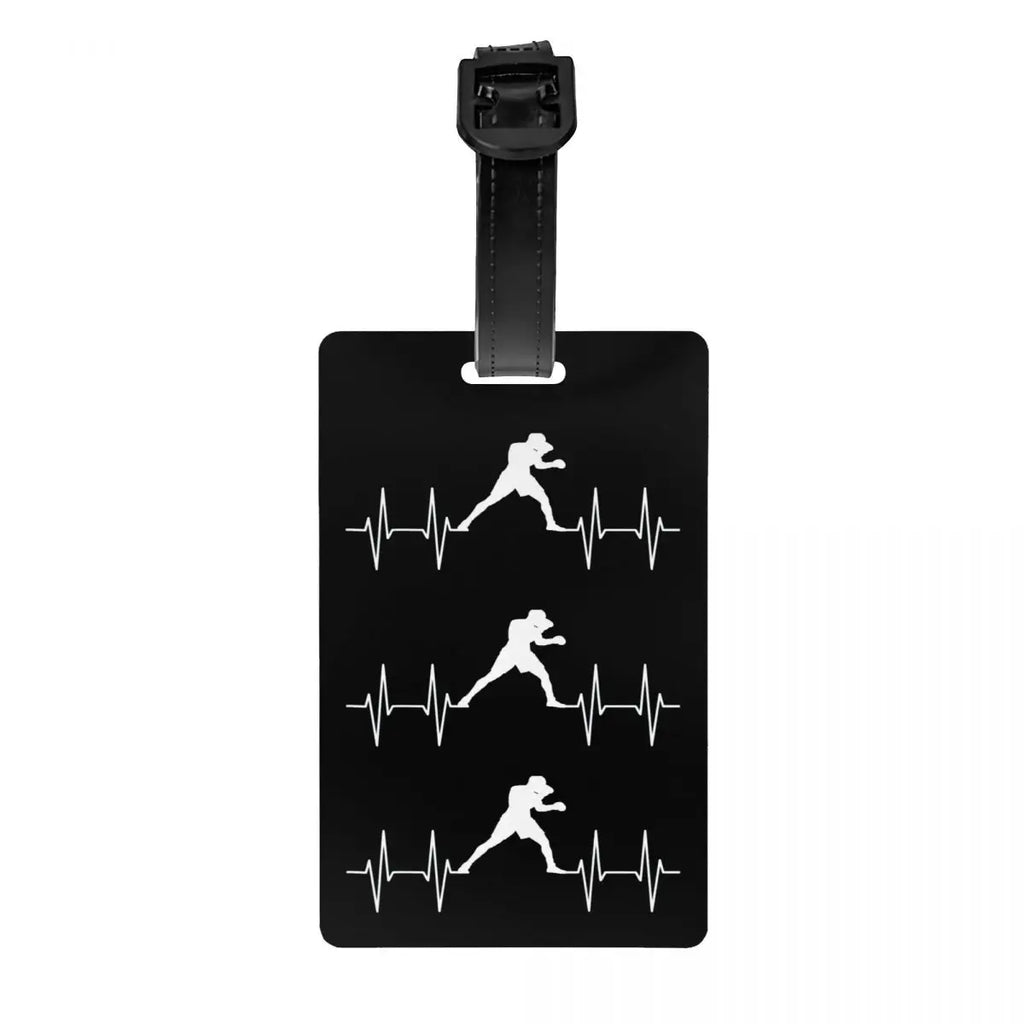 Custom Rock Guitar Heartbeat Luggage Tag With Name Card Music Singer Privacy Cover ID Label for Travel Bag Suitcase