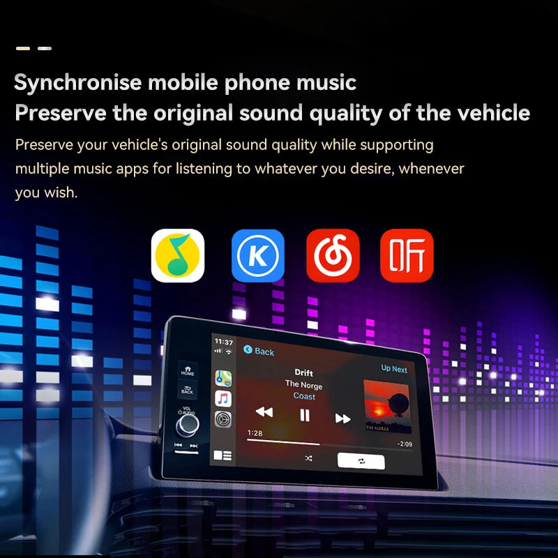 2026 Upgraded 4-in-1 Wireless Carplay/Android Auto/Airplay/Mirror Link Adapter, USB/USB-C Interface, Zero Latency, Automatic Reconnection, Mini Orange Version, Mobile Screen Projection, Supports Multiple App Projection, Durab