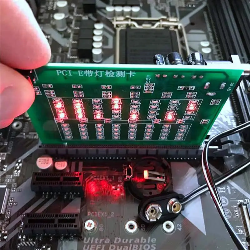 L22A-PCI-E 16X PCI-Express Slot Tester Card For Motherboard Detection Of Southbridge Short Or Open With Built-In Light