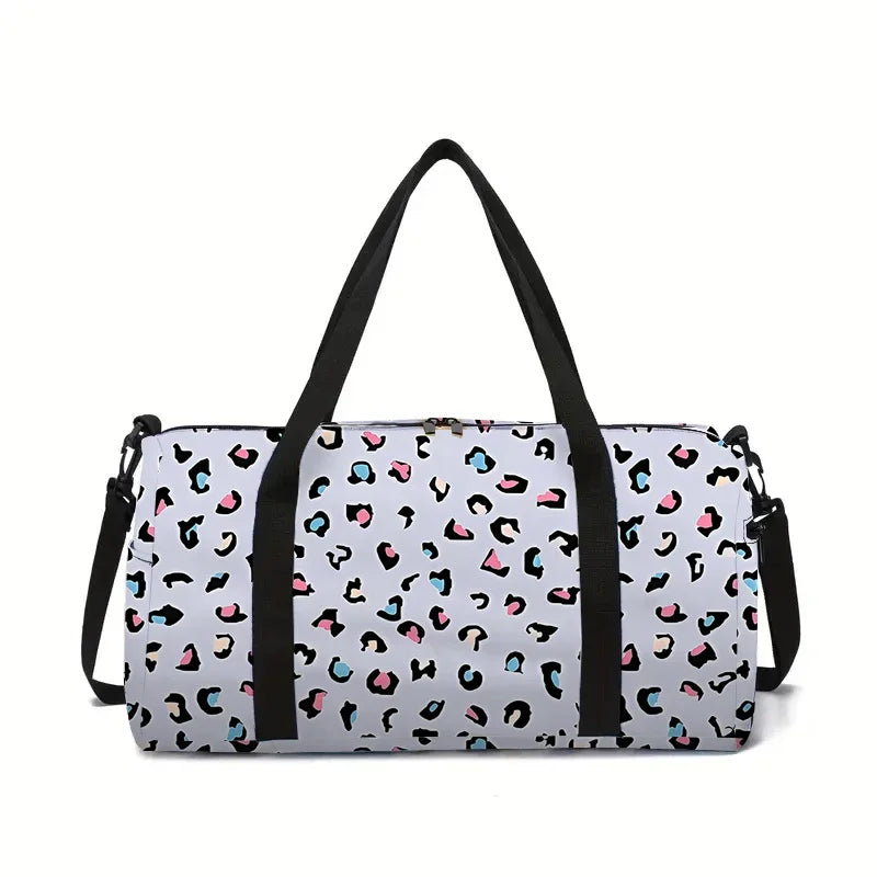 Leopard Spot Large Capacity Luggage Bag For Boy/Girl Children Best Gift 2D Flat Cartoon Leisure Travel Duffels Bag Fitness Bag