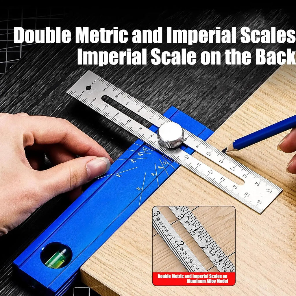 Scriber Marking Tools, Multi Angle Finder Gauge, Precision Leveling Ruler for Woodworking Metalworking, Durable Measuring Device