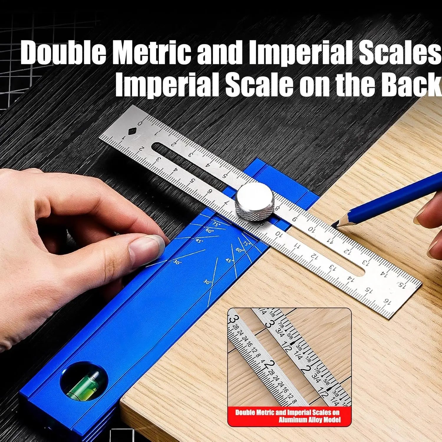 Scriber Marking Tools, Multi Angle Finder Gauge, Precision Leveling Ruler for Woodworking Metalworking, Durable Measuring Device