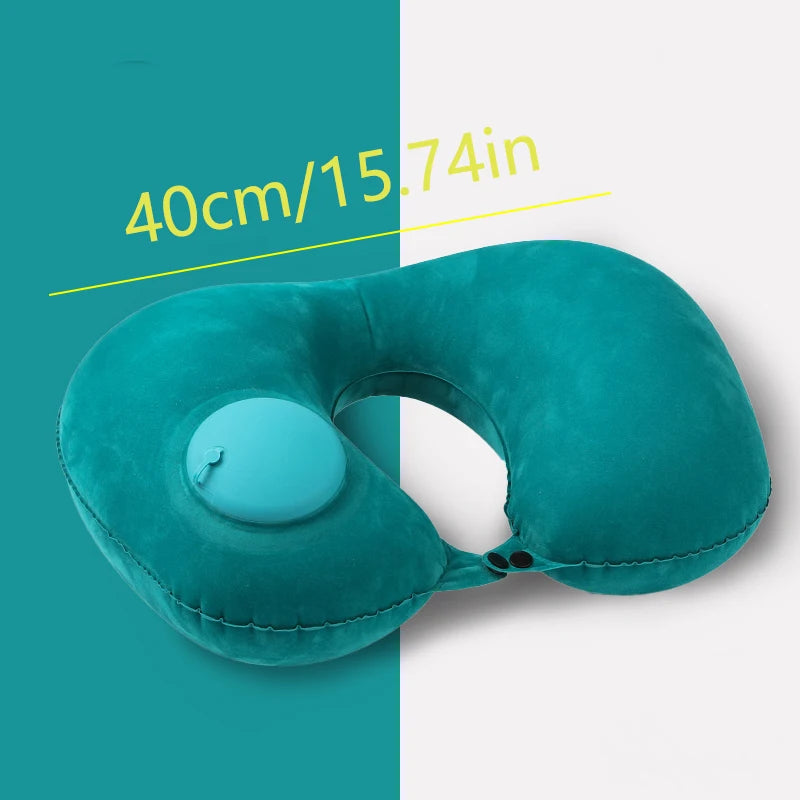 Inflatable Foot Rest Pillow Travel Portable Adjustable Layers Height   Airplane  U Shaped Press Inflatable Pillow
