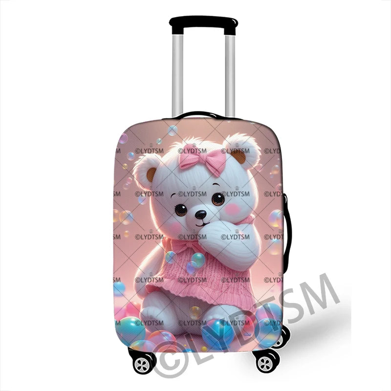 18-30 Inches Kawaii Cartoon Bear Rabbit Mouse Penguin Pattern Luggage Cover Cute Kitten Trolley Case Protective Suitcase Cover
