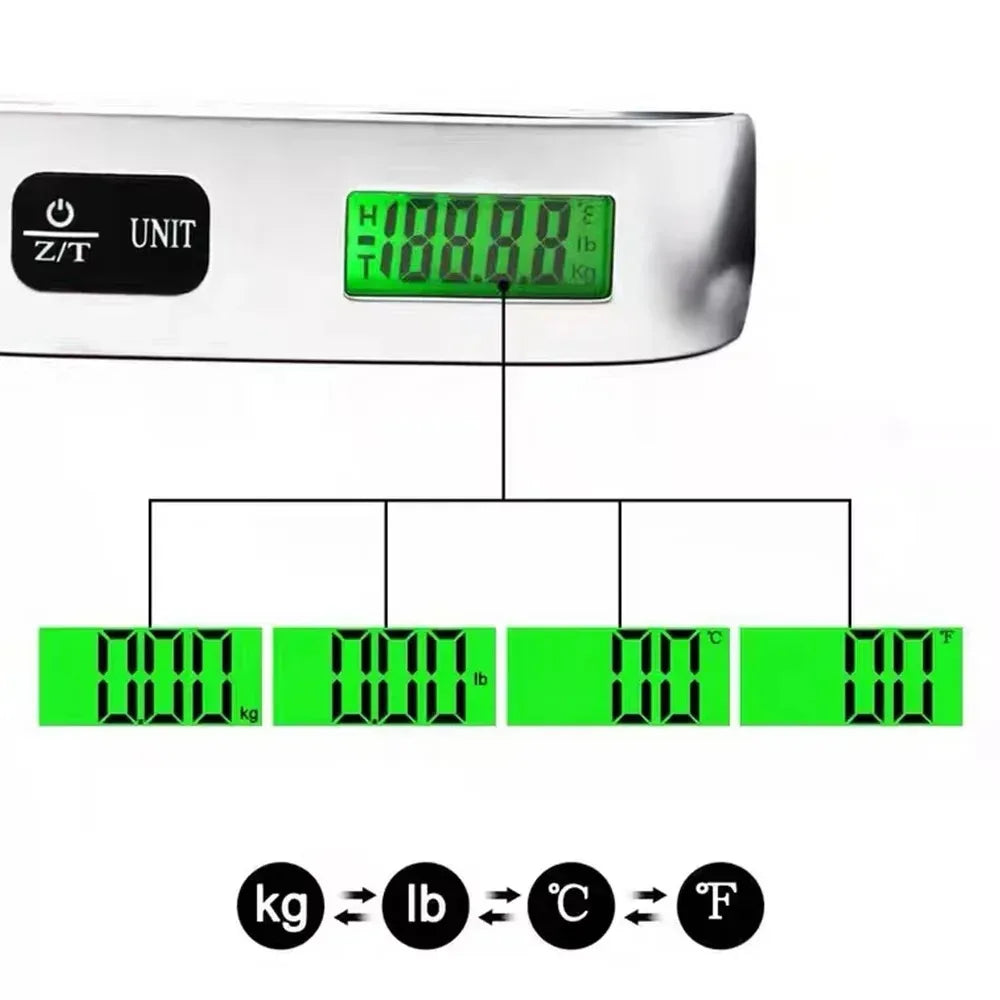 Portable Luggage Scale 110lb 50kg Digital Handheld Portable Hanging Baggage Scale for Travel Suitcase Weight Scale