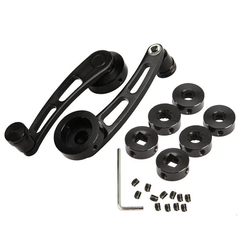 Universal Car Accessories Window Handle Crank Aluminum Alloy Winder Handle Crank Riser Silver/Black