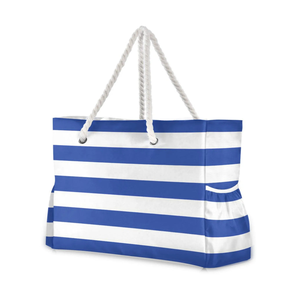 Hot Fashion Beach Women Large Capacity Shoulder Bag Handbag Blue Stripe Rope Handles Shoulder Beach Tote Bags Shopping Bag New