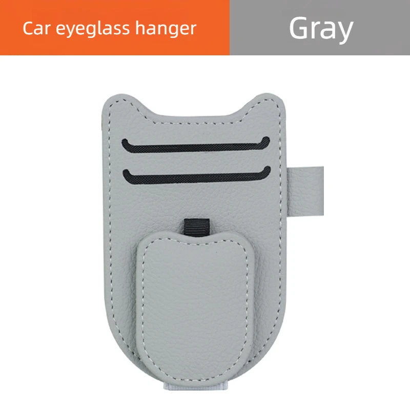 Magnetic Car Sunglasses Holder Sun Visor Glasses Clip PU Eyeglasses Hanger Portable Ticket Card Clip Auto Accessories