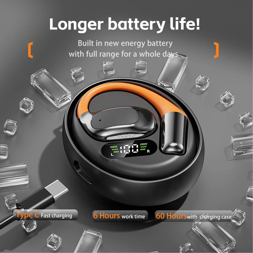 AI Translator Clip-on Headphones 144 Languages Real Time Two-Way Translation Earphones Stereo Sound Wireless Bluetooth Headsets